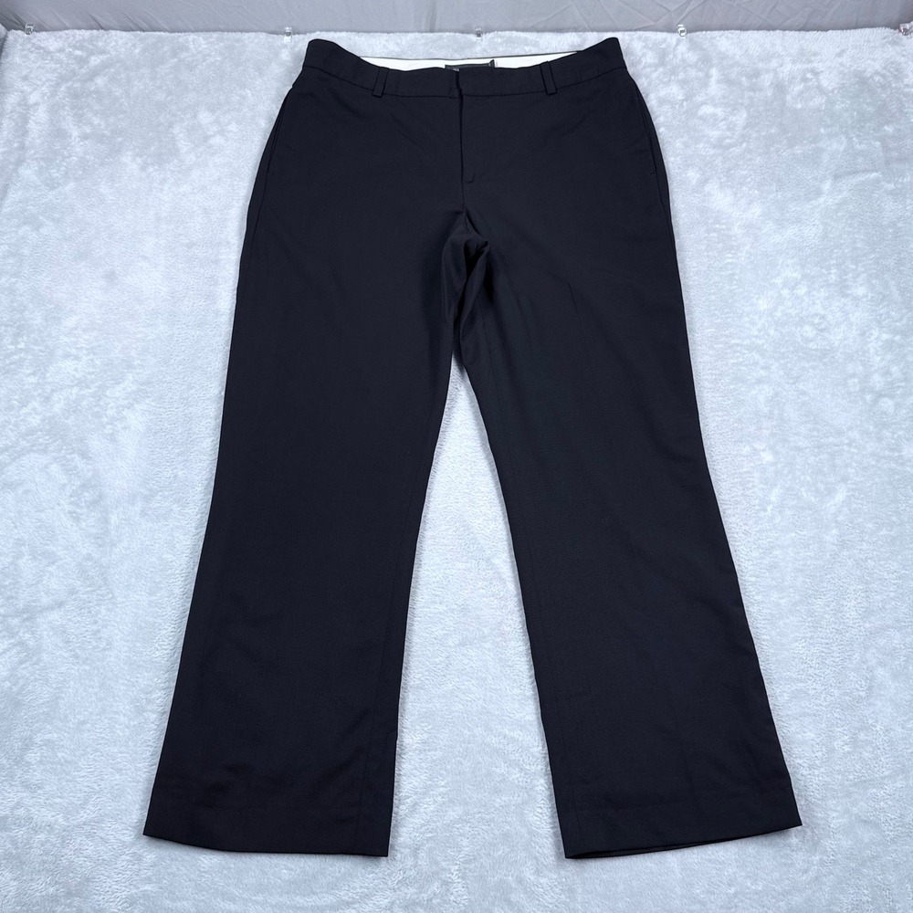 Banana Republic Martin Wool Stretch Trousers Women 8 Black Wide Leg Bootcut Y2K